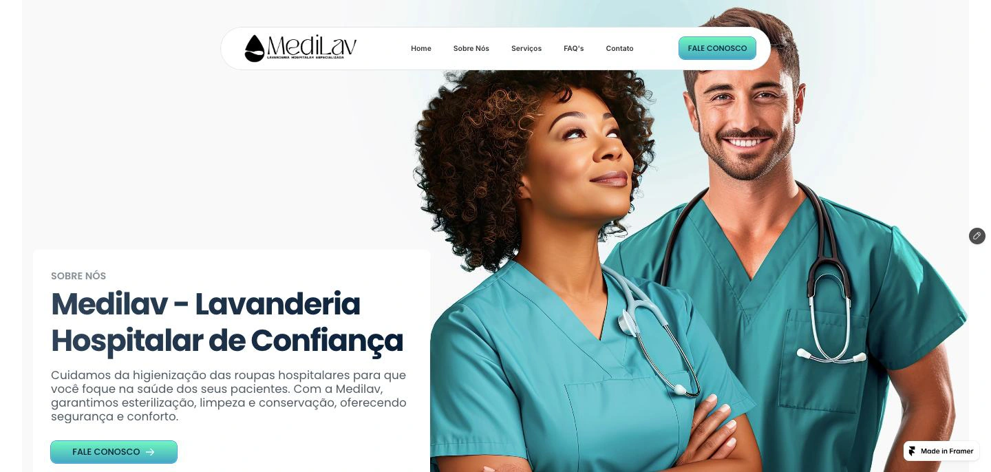 Prévia do site MEDILAV