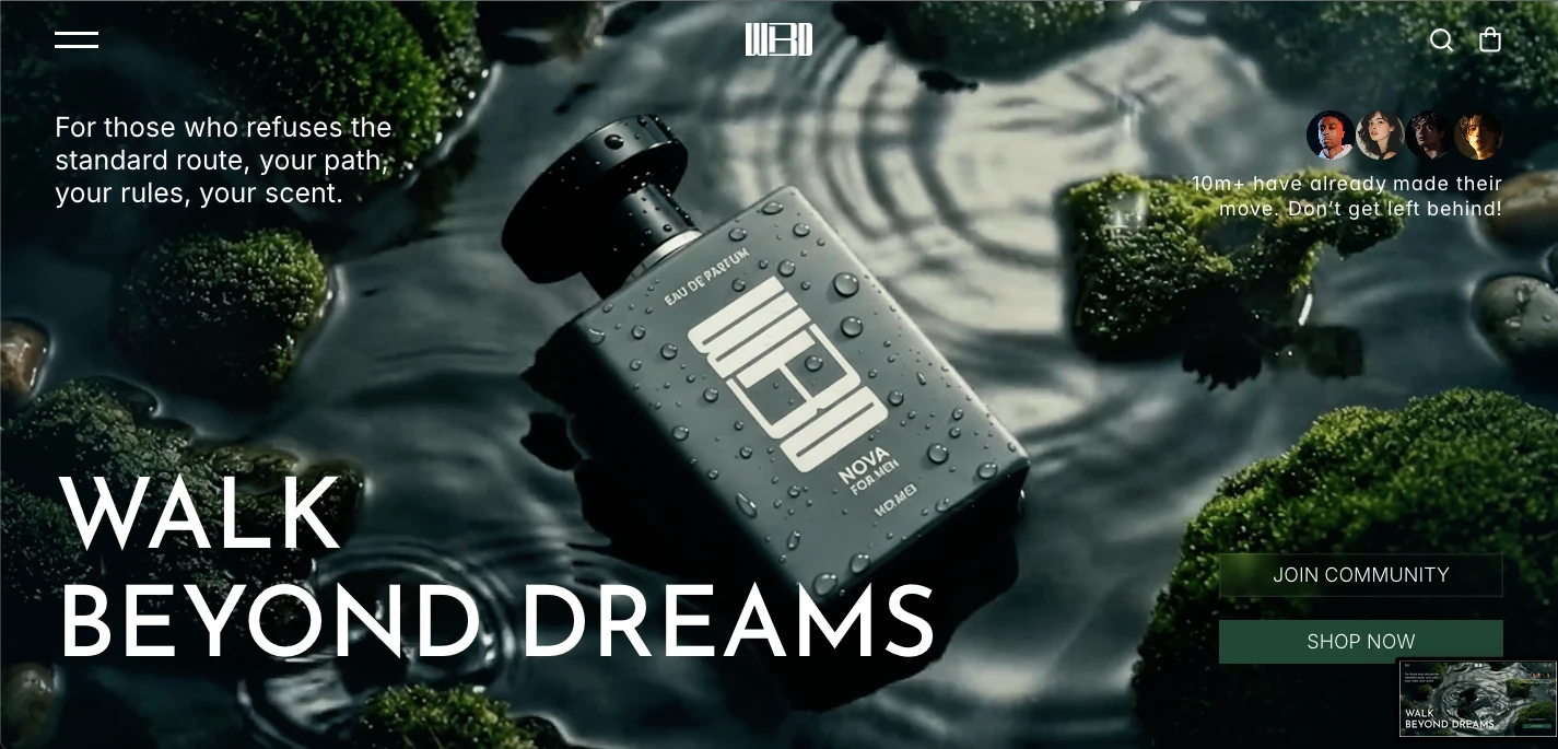 Prévia do site WBD — Walk Beyond Dreams